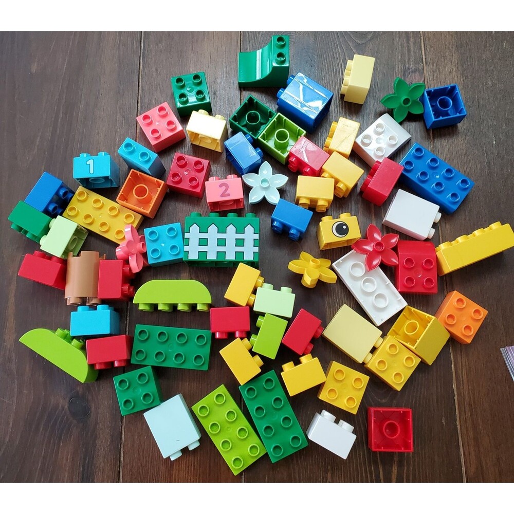 Lego Duplo Lot 70+ pcs Over 1 lb Building Bricks Blocks Flowers Fun Assortment